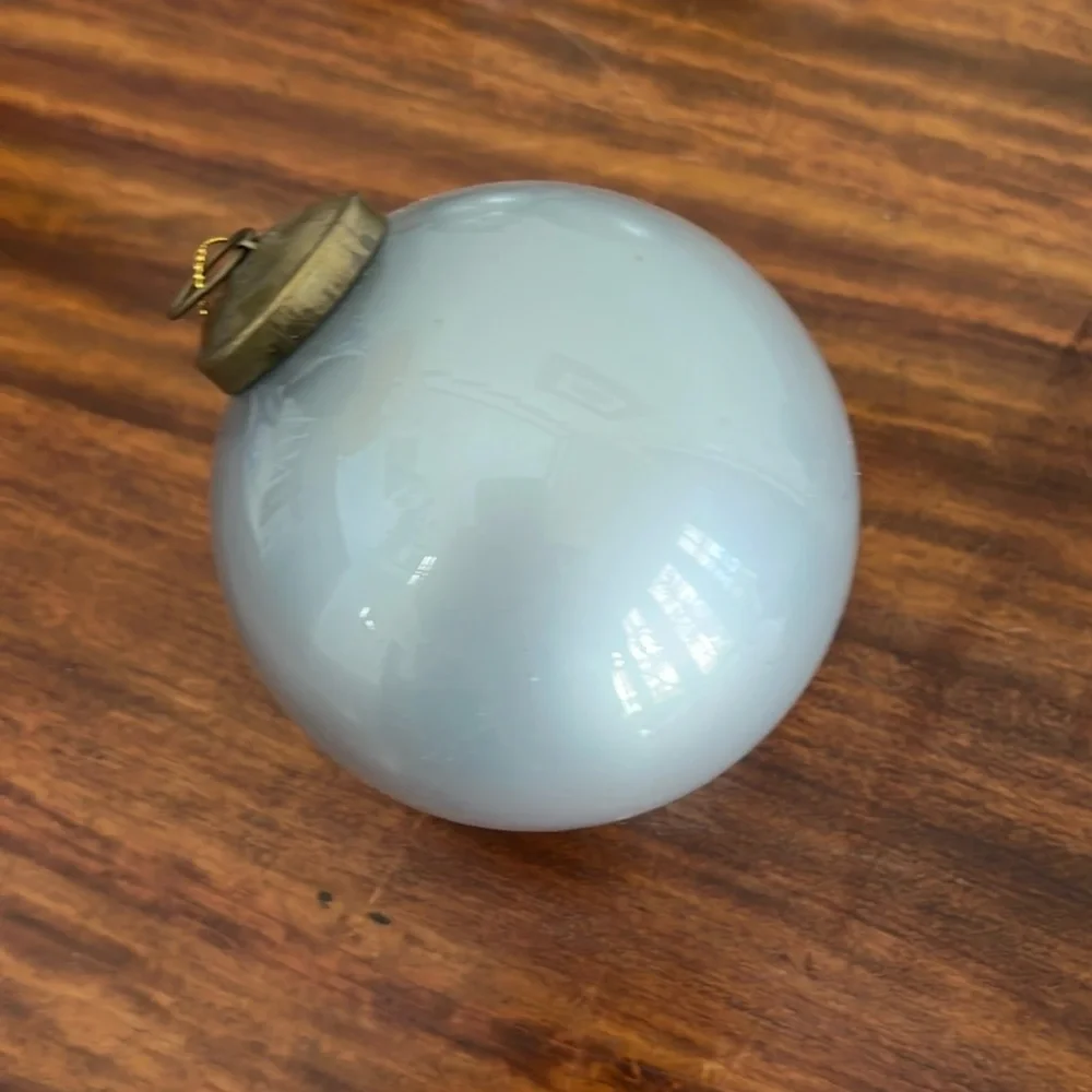 Restoration Hardware Silver Glass Christmas ornament 3.75” Large